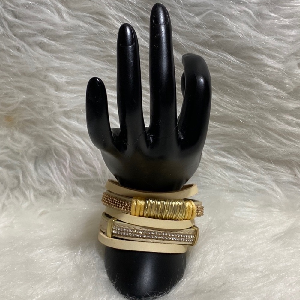 Multi Layered Magnetic Leather Bracelet